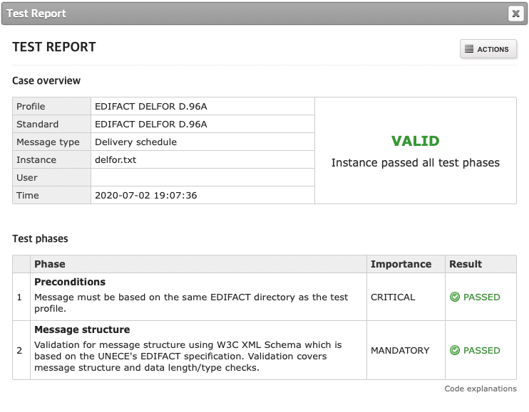 Esempio report test di Truugo