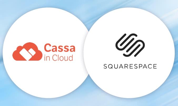 integrazione cassa in cloud - squarespace - loghi dei due brand