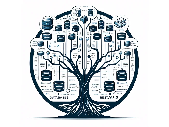 albero che schematizza database e api rest