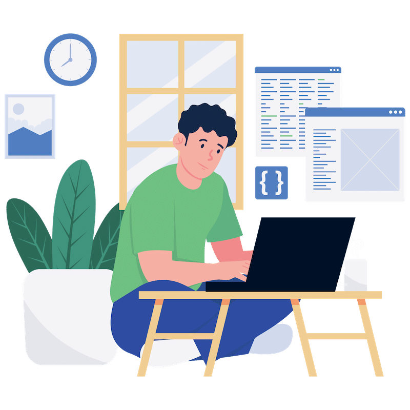 uomo al computer