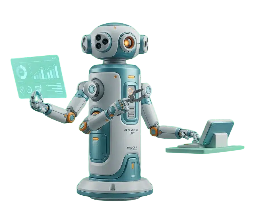 Robot che richiama automazioni AI